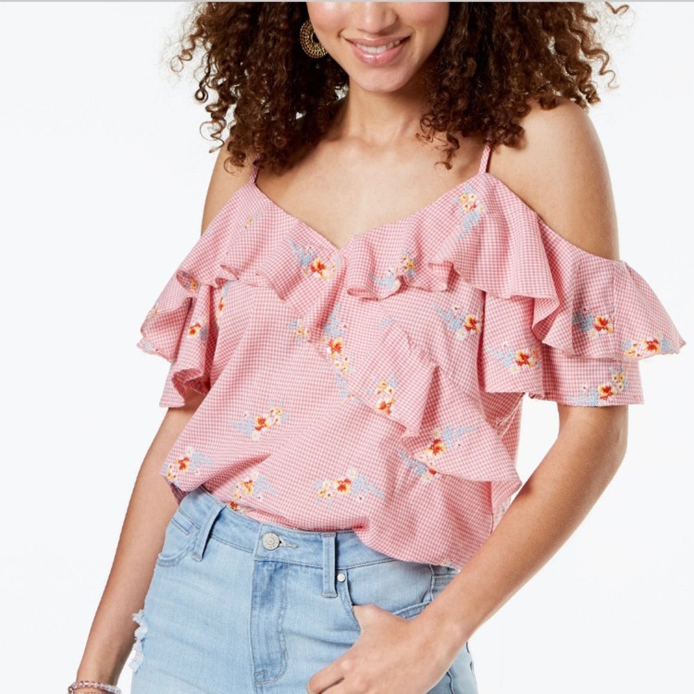 Gypsies & Moondust Off-The-Shoulder Top Pink